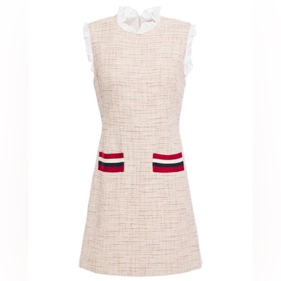 NWOT- SANDRO PARIS - MORGAN RUFFLED TWEED MINI DRESS - Picture 10 of 10